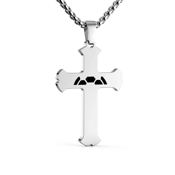 HOFOYA Cross Pendant Necklace With Inspiring Bible Quote from Phil 4:13 Soccer - Picture 9 of 9